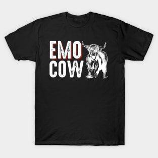 Highland Cow Highland Cattle Emo Cow T-Shirt